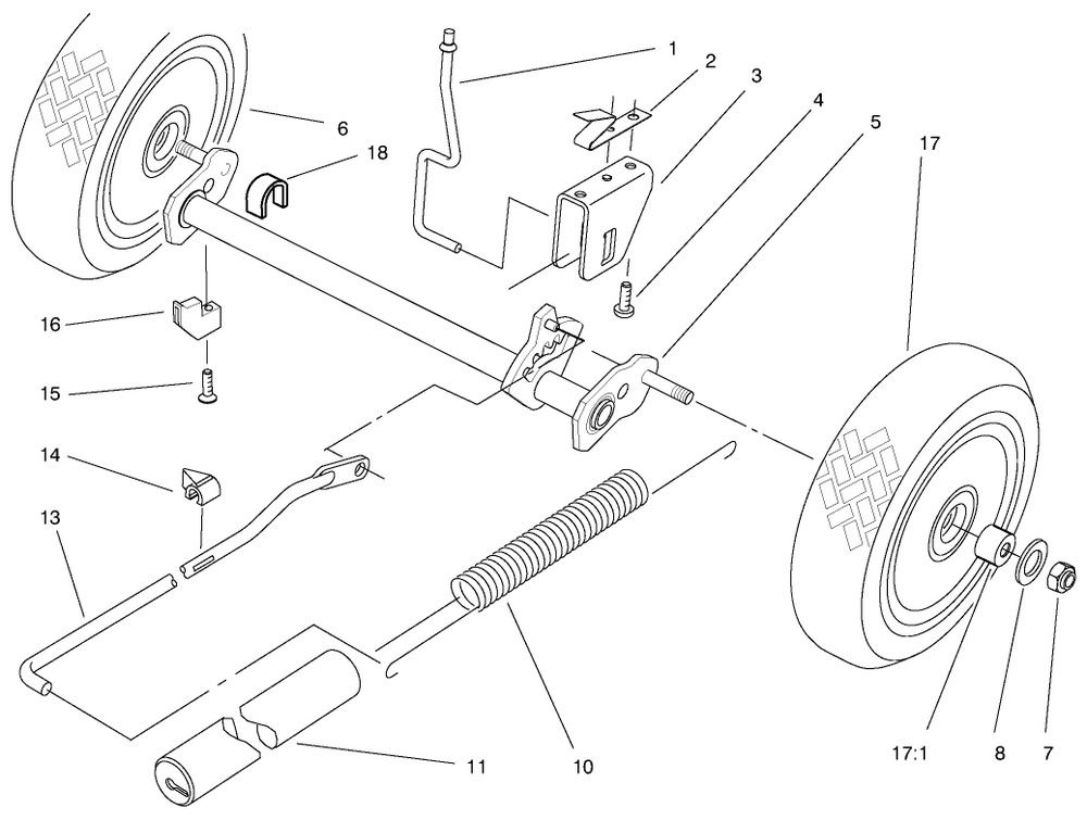 Rear Axle Assembly Diagram and Parts List for 21012 8900001 - 8999999 Toro Lawn Mower