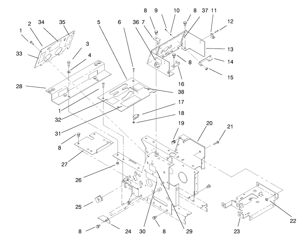 Hoodstand, Console Diagram and Parts List for 73441 7900001 - 7999999 Toro Lawn Tractor