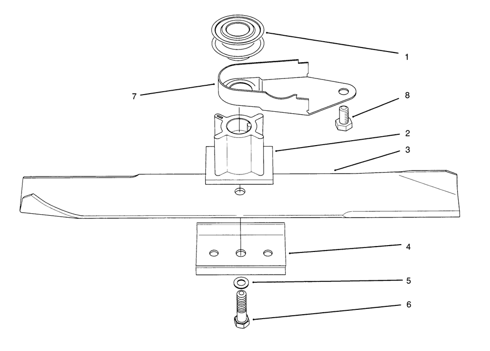 Blade Assembly Diagram and Parts List for 21011BC 5900001 - 5999999 Toro Lawn Mower