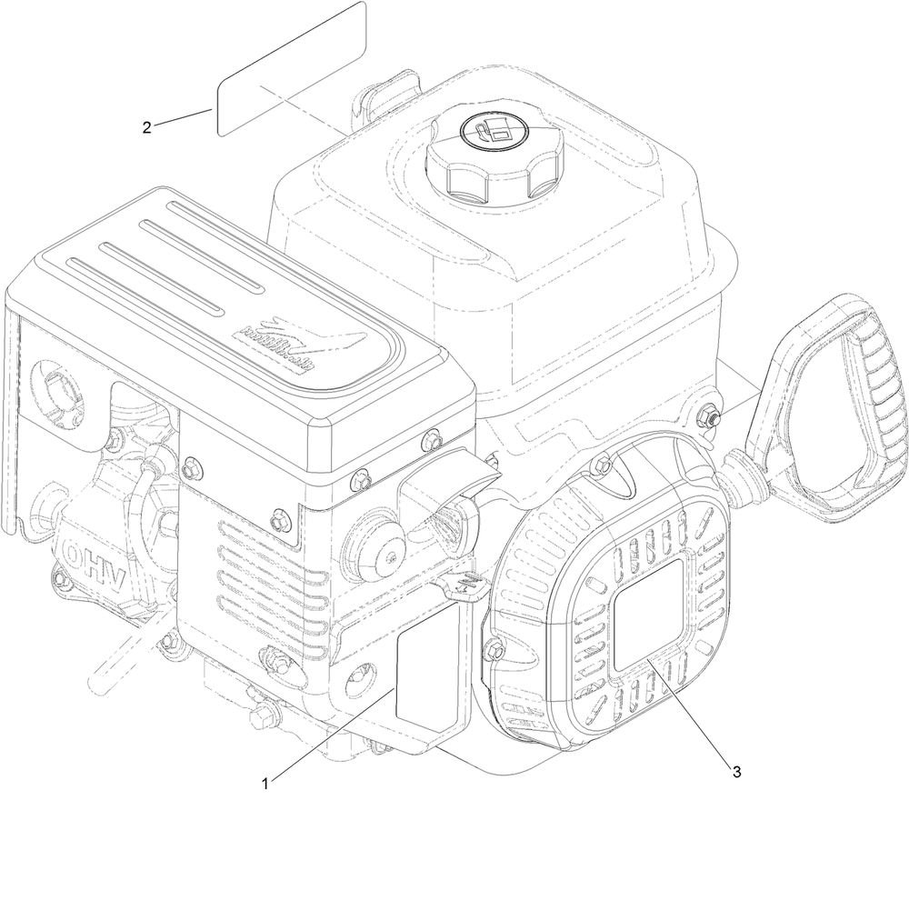 Engine Decal Assembly Diagram and Parts List for 36002 409000000 - 412999999 Toro Snow Blower