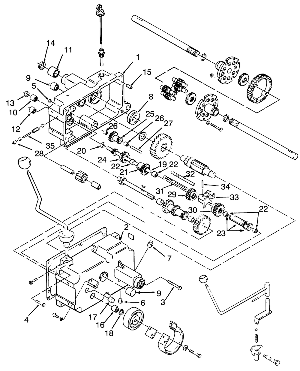 Transmission 8-Speed Diagram and Parts List for 73420 3900001 - 3999999 Toro Lawn Tractor