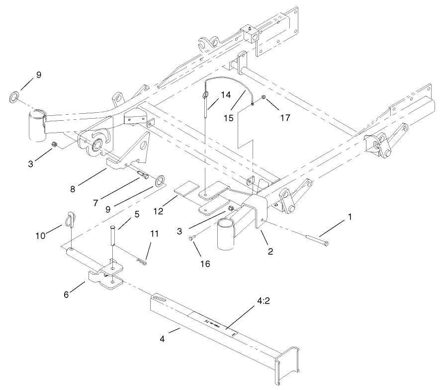 Z-Stand Assembly Diagram and Parts List for 74213 (230000001-230006000)(2003) Toro Lawn Mower
