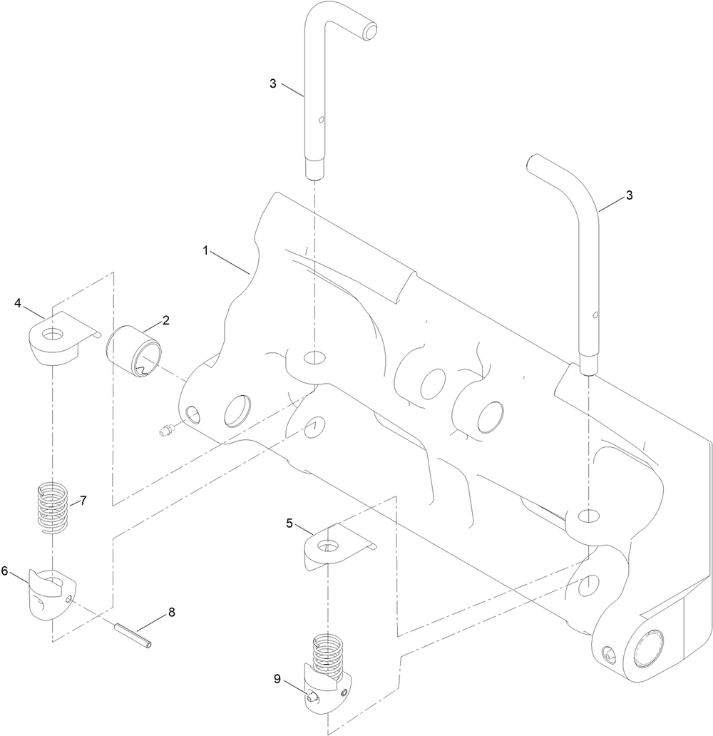 Attachment Plate Assembly No. 140-6017 Diagram and Parts List for 22370 413000000 - 414487256 Toro Lawn Tractor Accessories