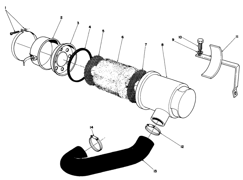 Air Cleaner Assembly Diagram and Parts List for 30113 6000001 - 6999999 Toro Lawn Tractor Accessories