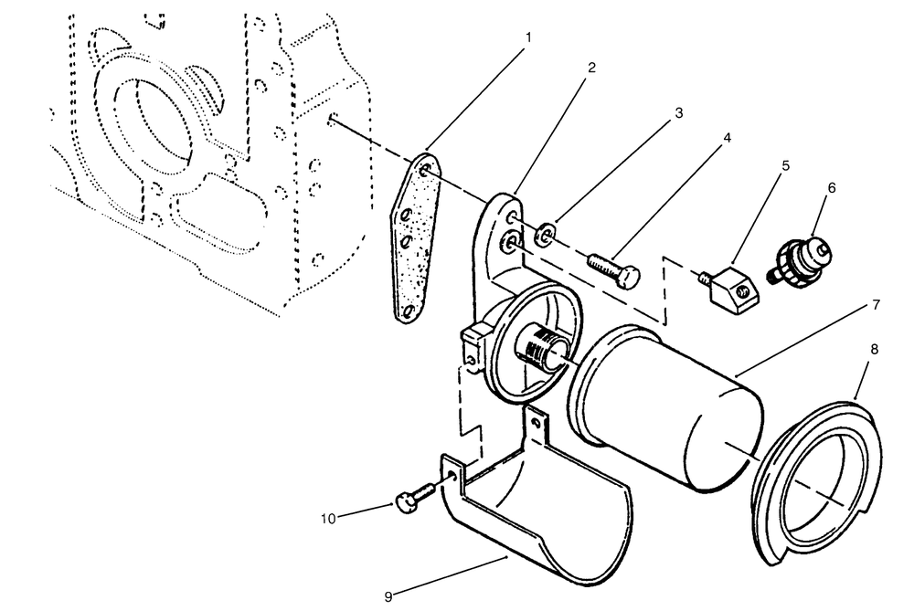 Oil Filter And Low Oil Pressure Cut-Off Switch Diagram and Parts List for 73501 59000412 - 59002868 Toro Lawn Tractor