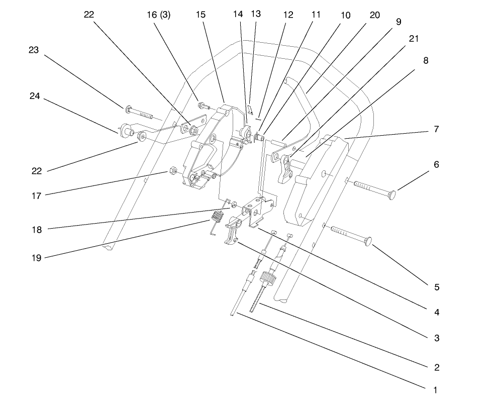 Traction Control Assembly Diagram and Parts List for 26633 7900001 - 7999999 Toro Lawn Mower