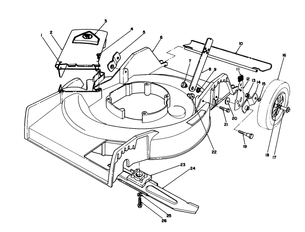 Housing Assembly Diagram and Parts List for 16775 0000001 - 0999999 Toro Lawn Mower