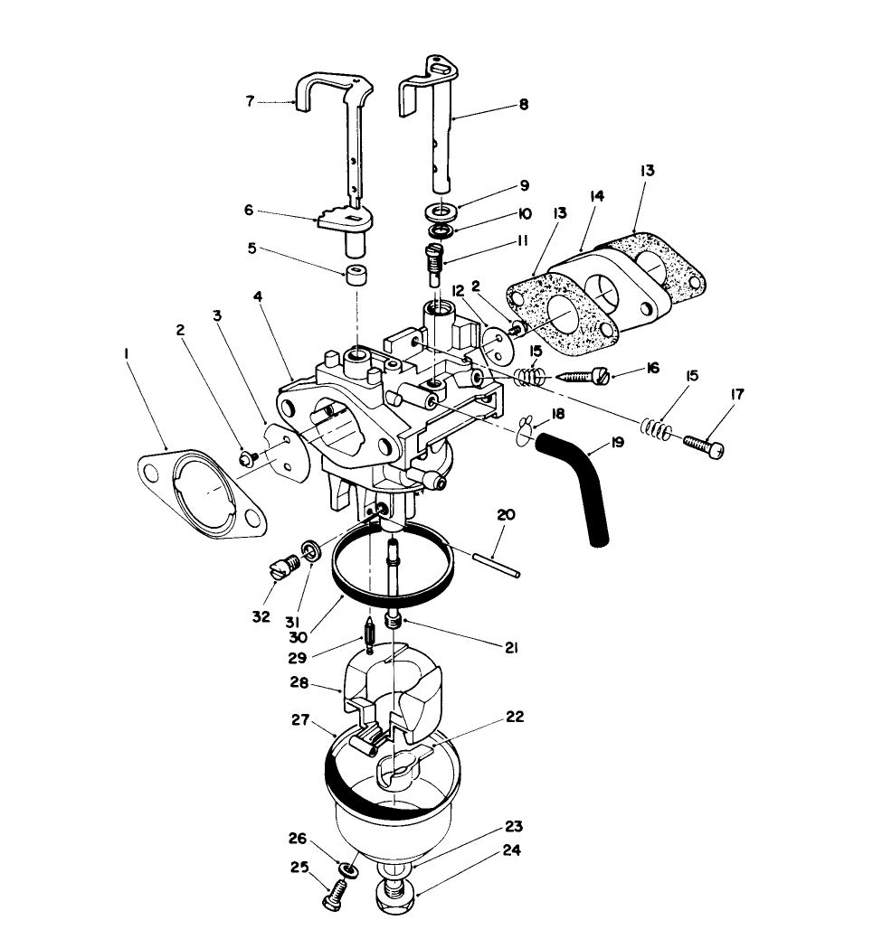 Carburetor Assembly (Model No. Vmk9) Diagram and Parts List for 20920B 0000001 - 0999999 Toro Lawn Mower