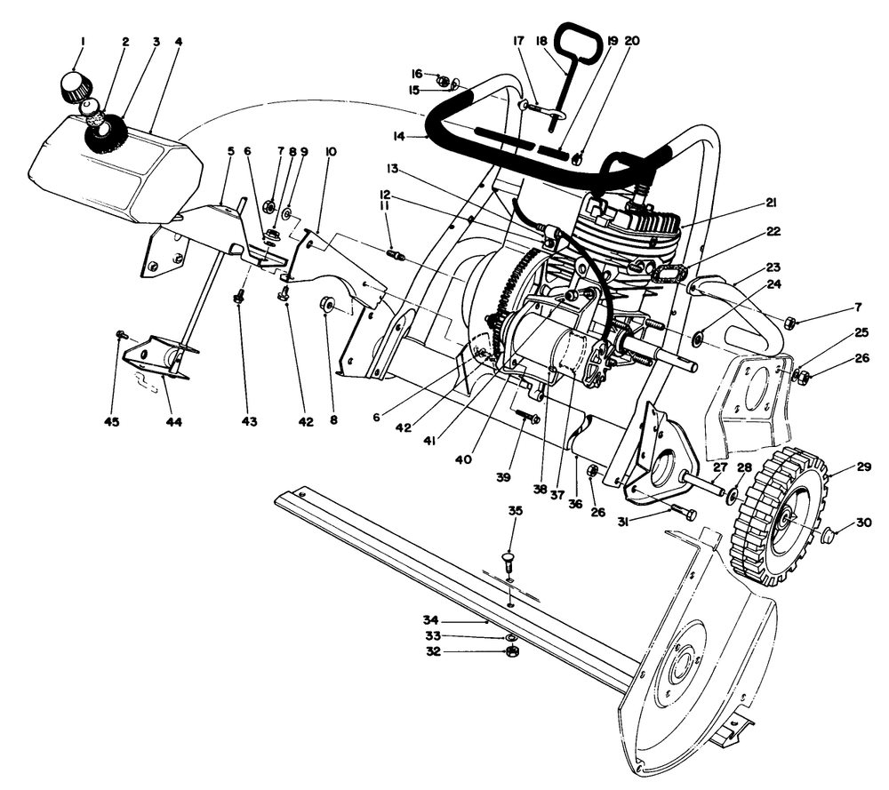 Engine Assembly (Model No.38115c) Diagram and Parts List for 38110C 8000001 - 8999999 Toro Snow Blower