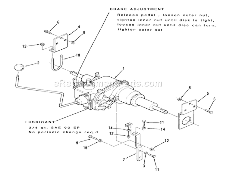 3-Speed Transmission Diagram and Parts List for A2-083202 1983 Toro Lawn Tractor