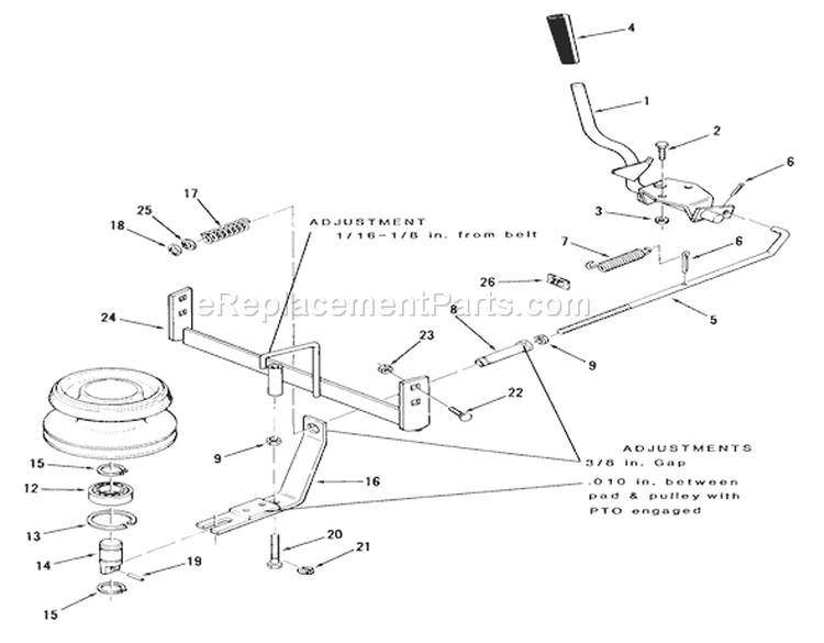 Pto Clutch Diagram and Parts List for A2-083202 1983 Toro Lawn Tractor