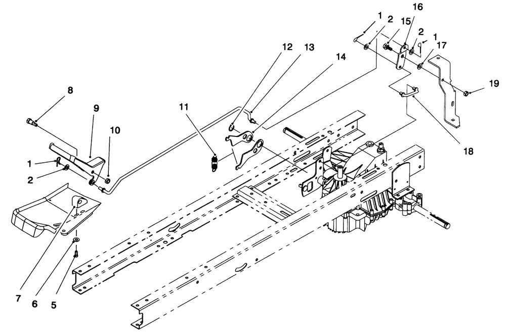 Speed Control Assembly Diagram and Parts List for 71192 5900001 - 5999999 Toro Lawn Tractor