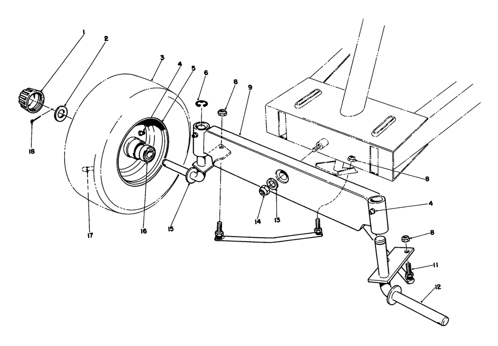 Front Axle Assembly Diagram and Parts List for 56133 2000001 - 2999999 Toro Lawn Tractor