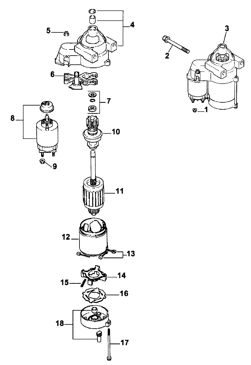 Starting System Assembly Diagram and Parts List for 74171 (990001-999999)(1999) Toro Lawn Mower