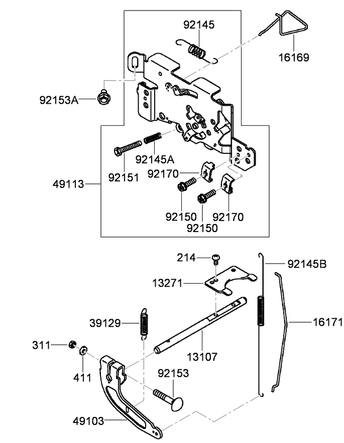 Control Equipment Assembly Diagram and Parts List for 74569 (290000001-290000206)(2009) Toro Lawn Mower