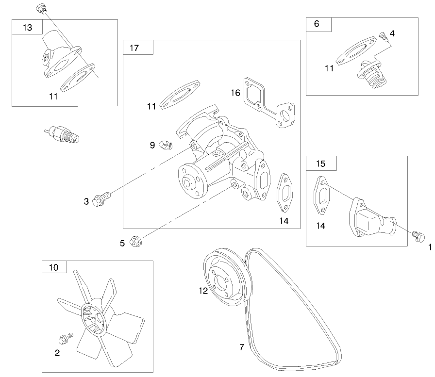 Engine Assembly Diagram and Parts List for 73550 8900001 - 8999999 Toro Lawn Tractor