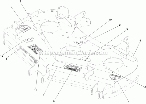 Deck Decal Assembly No. 114-5805 Diagram and Parts List for 74901CP 311000001-311999999 Toro Lawn Mower