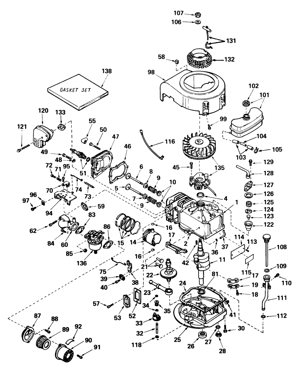 Tecumseh Engine Model No. Lav50 Type 62004 (Model No. 56027) Diagram and Parts List for 56027 4000001 - 4999999 Toro Lawn Tractor