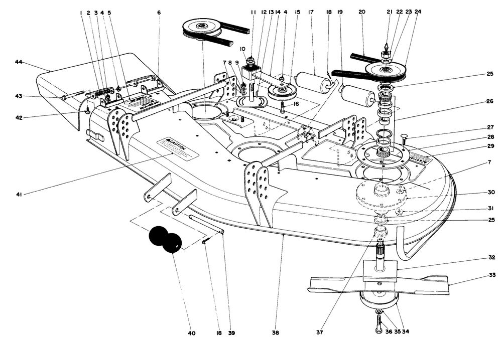 Cutting Unit Model No. 30555 Diagram and Parts List for 30775 300001 - 399999 Toro Lawn Tractor