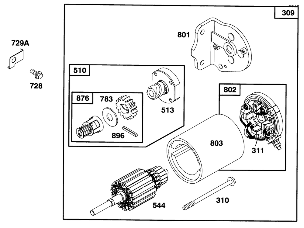 Engine Briggs & Stratton Model 282707-0119-01 Diagram and Parts List for 71201 6900001 - 6999999 Toro Lawn Tractor