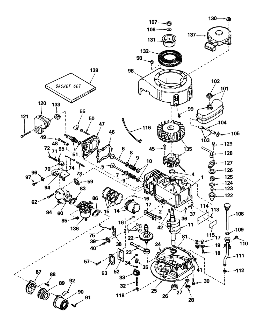 Engine Model No. Lav 50 Type 62003 Tecumseh Diagram and Parts List for 56015 3000001 - 3999999 Toro Lawn Tractor