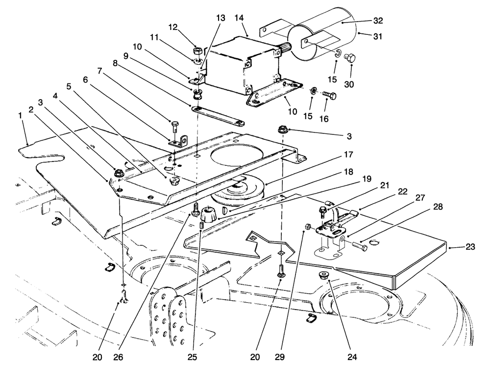 Covers And Gear Box Assembly Diagram and Parts List for 30555 690001 - 699999 Toro Lawn Mower