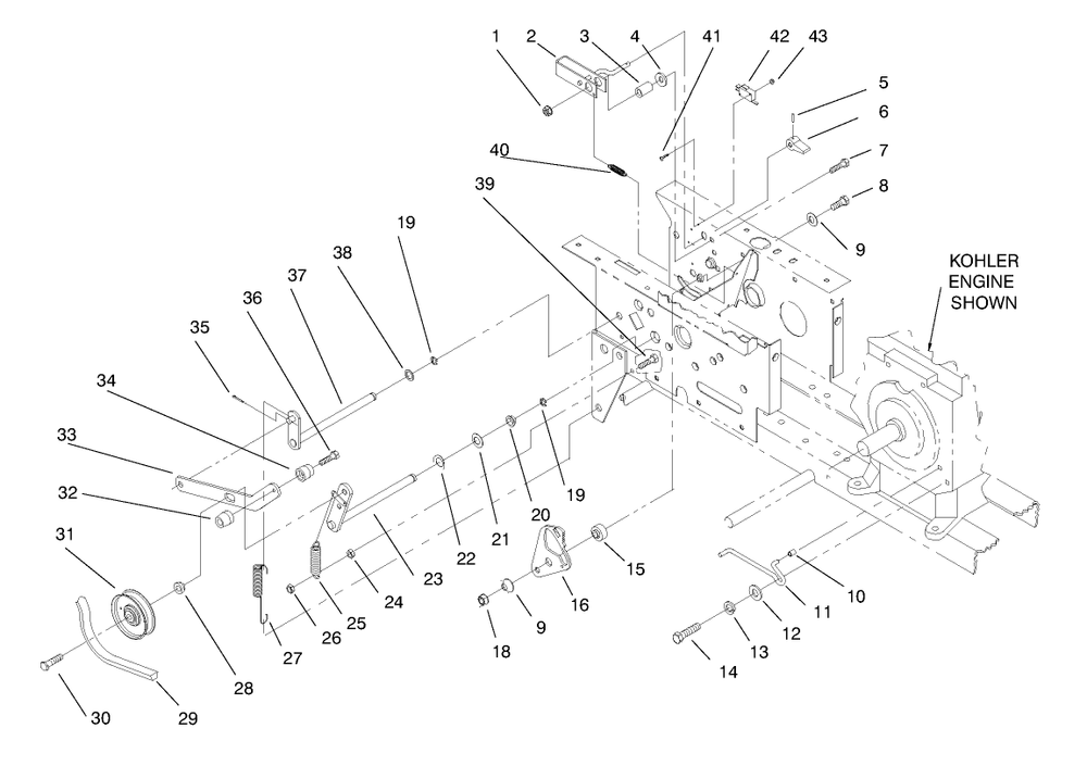 Hydro Drive, & Parking Brake Diagram and Parts List for 73403 7900001 - 7999999 Toro Lawn Tractor