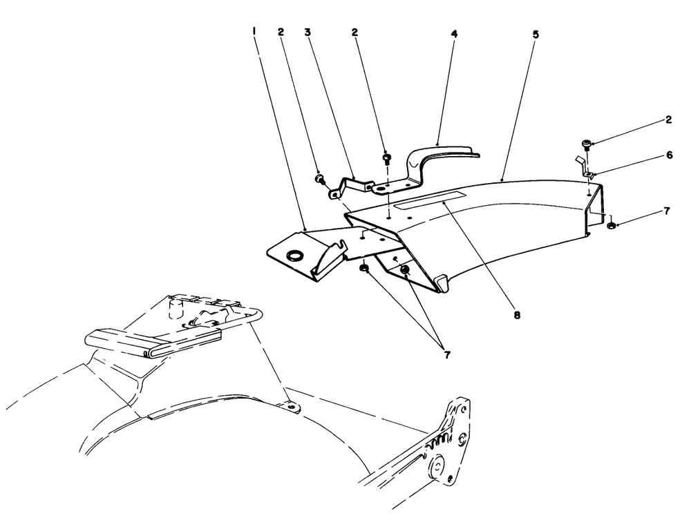 Side Discharge Chute Model No. 59108 (Optional) Diagram and Parts List for 20582C 6000001 - 6999999 Toro Lawn Mower