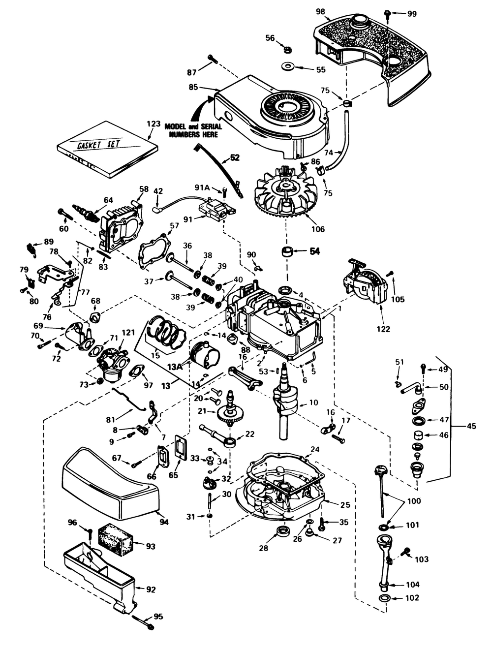 Engine Tecumseh Model No. Tnt 100-10086e Diagram and Parts List for 16299 5000001 - 5999999 Toro Lawn Mower