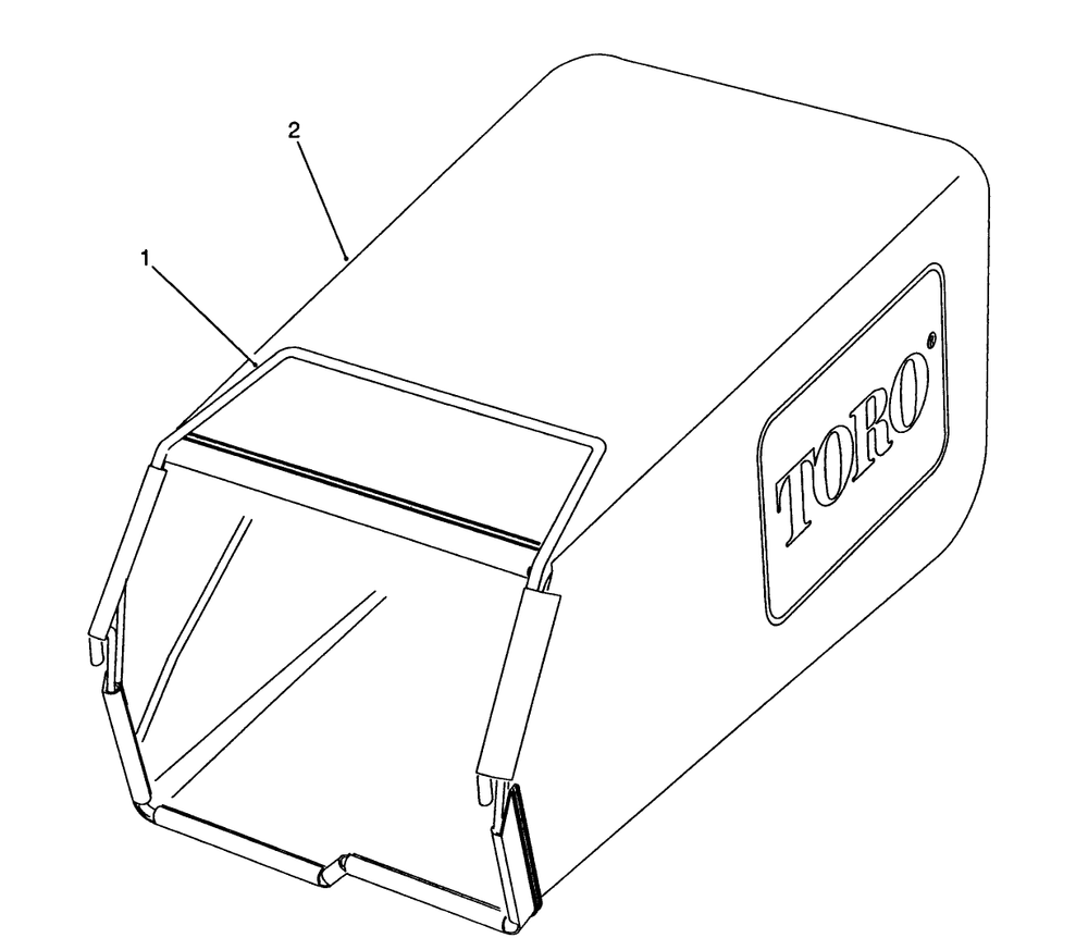 Grass Bag Assembly Diagram and Parts List for 26624C 9000001 - 9999999 Toro Lawn Mower