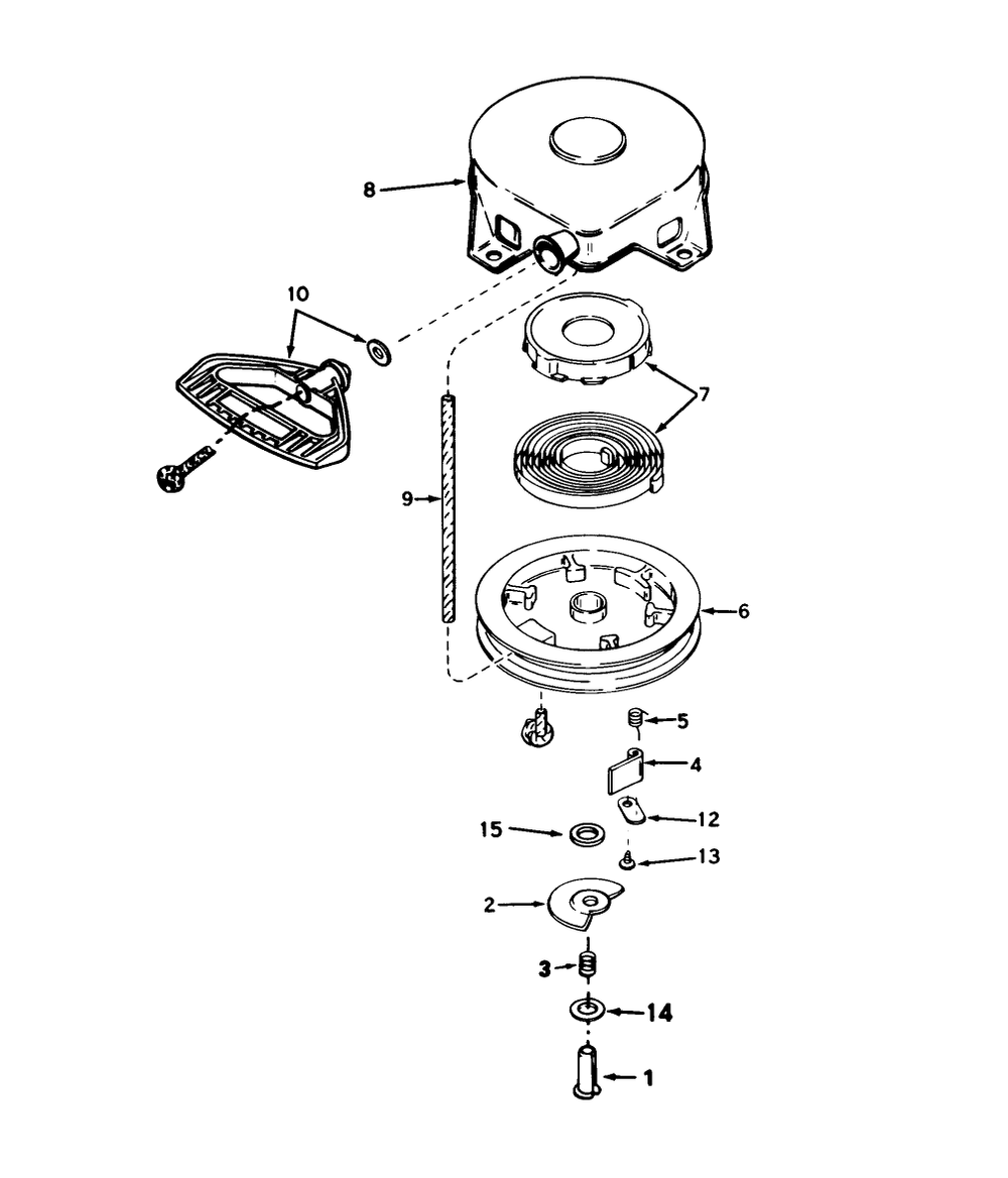 Rewind Starter No. 590604 Diagram and Parts List for 38052 7000001 - 7999999 Toro Snow Blower