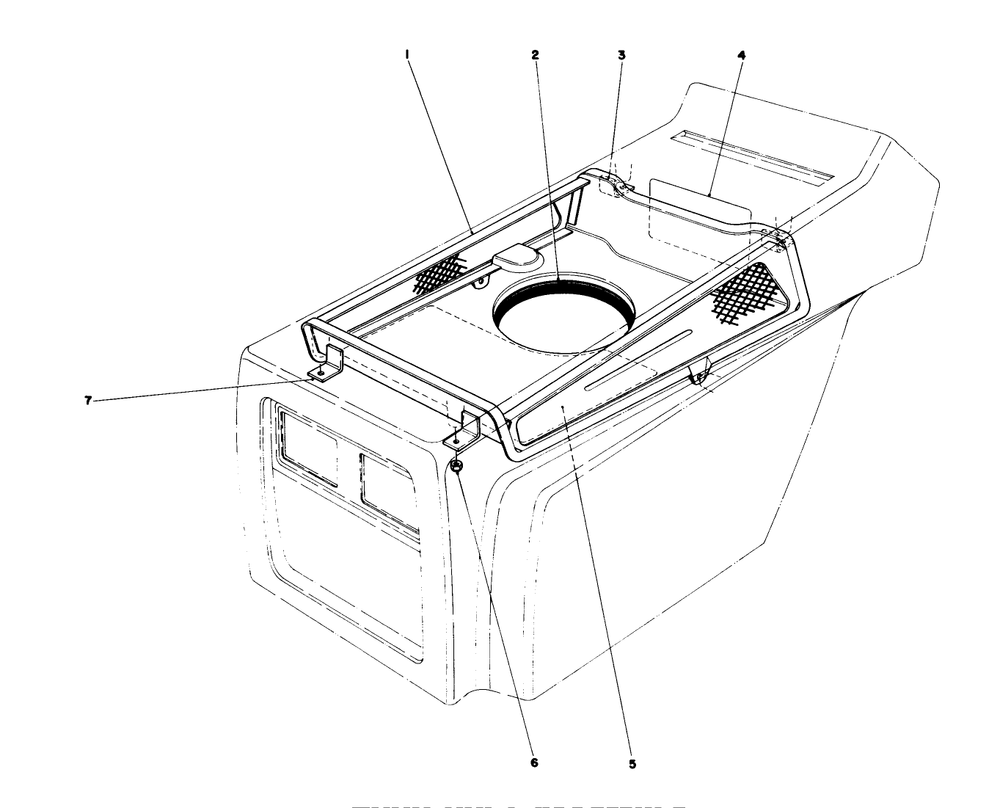 Hood Duct Assembly Diagram and Parts List for 57360 5000001 - 5999999 Toro Lawn Tractor