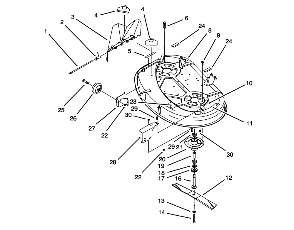 Housing & Spindle Assembly (38" Cutting Unit)(Model No. 71203 Only) Diagram and Parts List for 71203 3900001 - 3999999 Toro Lawn Tractor