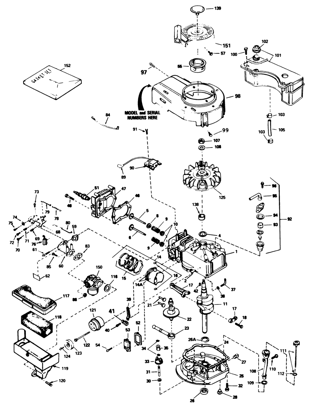 Engine Tecumseh Model No. Tvs100-44014a Diagram and Parts List for 16340C 7000001 - 7999999 Toro Lawn Mower
