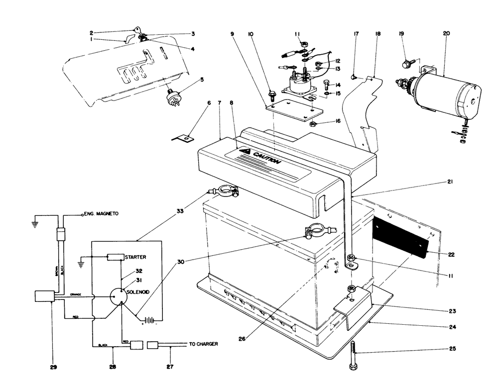 12 Volt Starting Motor Kit 37-4640 Diagram and Parts List for 38160 0000001 - 0999999 Toro Snow Blower