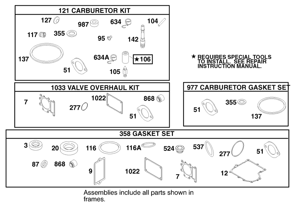 Engine Briggs & Stratton Model 312777-0128-E1 Diagram and Parts List for 71197 9900001 - 9999999 Toro Lawn Tractor
