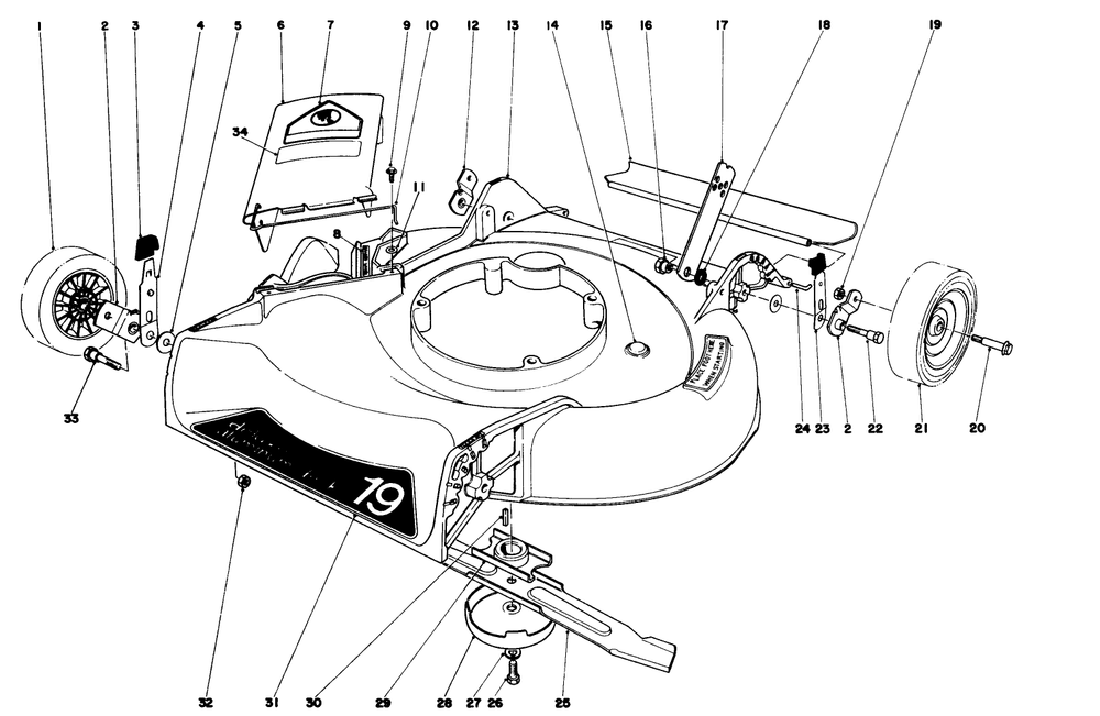 Housing Assembly Diagram and Parts List for 16310 1000001 - 1999999 Toro Lawn Mower