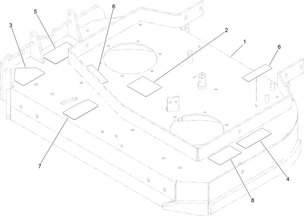 Deck Decal Assembly Diagram and Parts List for 39674 400000000-404319999 Toro Lawn Mower