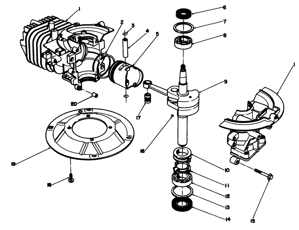Crankshaft Assembly (Model No. 47pn2-7) Diagram and Parts List for 22043 3900001 - 3900964 Toro Lawn Mower