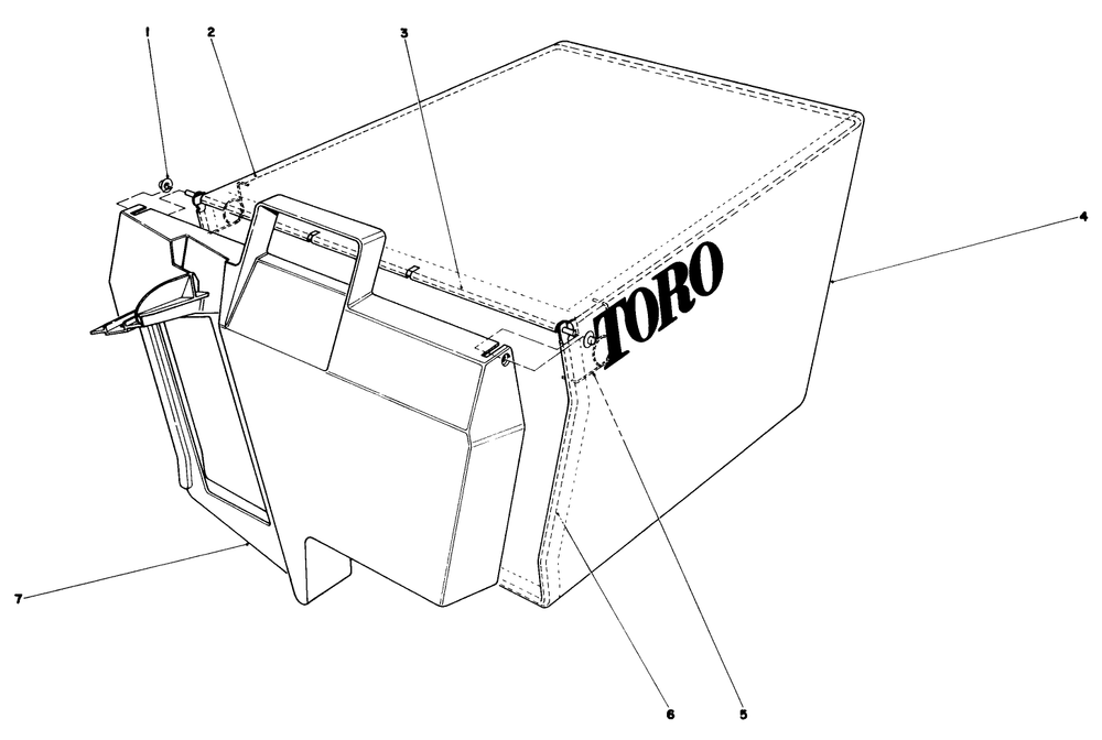 Grass Bag Assembly No. 11-0189 Diagram and Parts List for 20810 1000001 - 1999999 Toro Lawn Mower