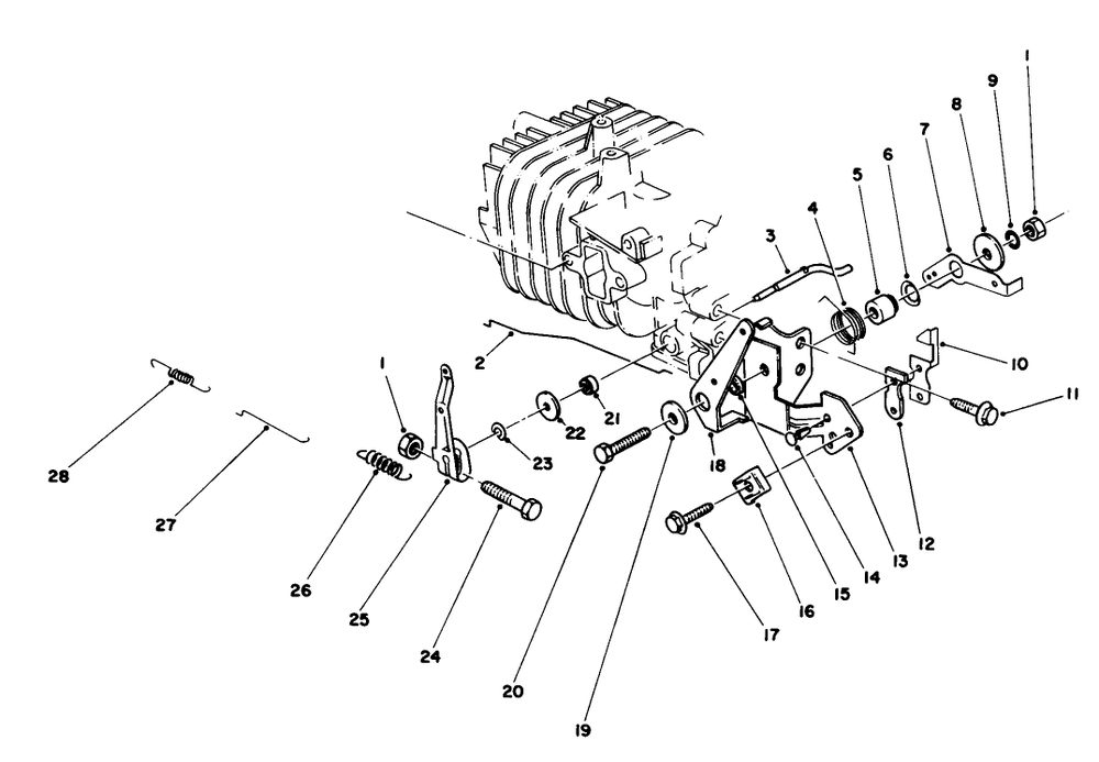Governor Assembly 47pe-4 (Used On Units With Serial No. 6000101-6002200) Diagram and Parts List for 20684 6000001 - 6999999 Toro Lawn Mower
