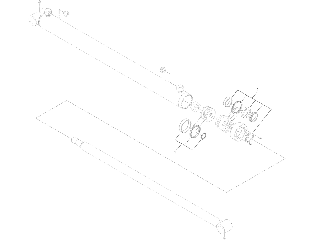 Hydraulic Cylinder Assembly No. 132-1687 Diagram and Parts List for 22530 405540000 - 406499999 Toro Lawn Tractor Accessories