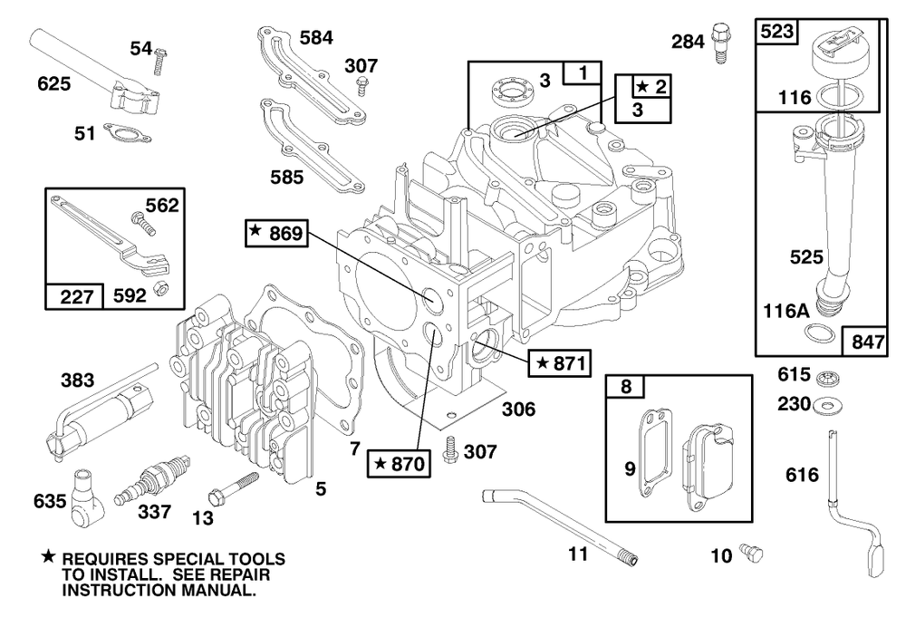 Engine Briggs & Stratton Model 12f802-1767-E1 Diagram and Parts List for 20913 890000001 - 899999999 Toro Lawn Mower