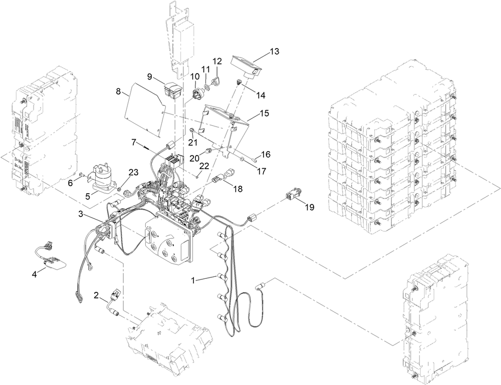 Wire Harness Assembly Diagram and Parts List for 22218 407600000 - 411799999 Toro Lawn Tractor Accessories