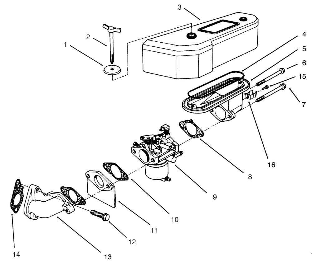 Air Cleaner & Carburetor Assembly Diagram and Parts List for 30166 590001 - 599999 Toro Lawn Tractor Accessories