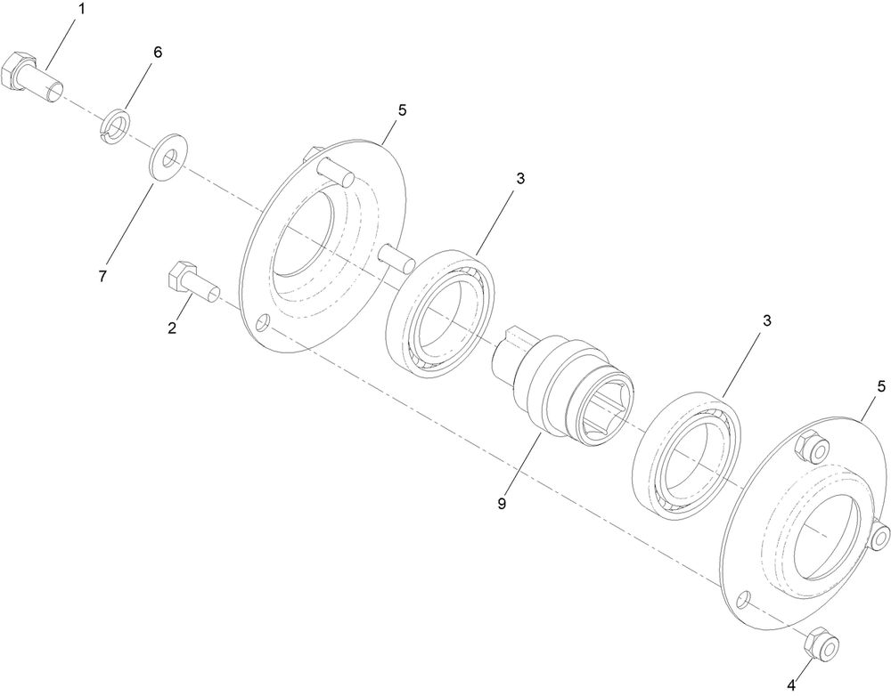 Shaft Pulley Coupler Assembly Diagram and Parts List for 54610 322000001 - 322999999 Toro Lawn Tractor Accessories