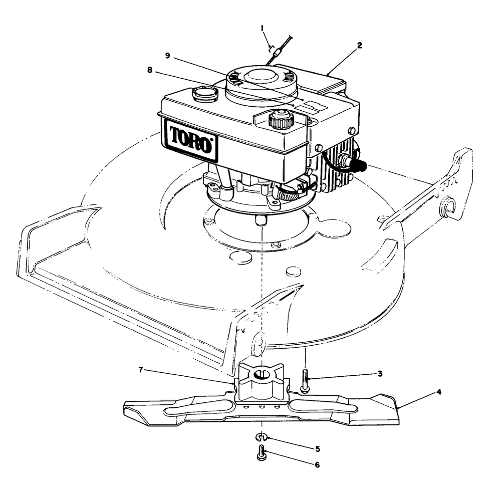 Engine Assembly Diagram and Parts List for 20531 8000001 - 8999999 Toro Lawn Mower