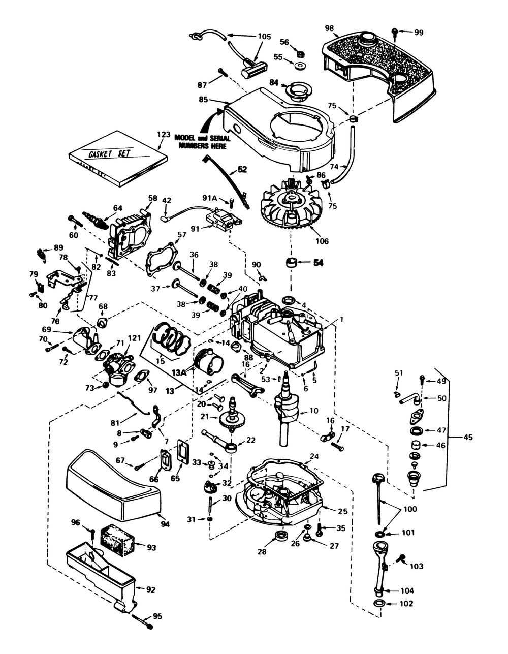 Engine Tecumseh Model No. Tnt100-10087e Diagram and Parts List for 20718 5000001 - 5999999 Toro Lawn Mower