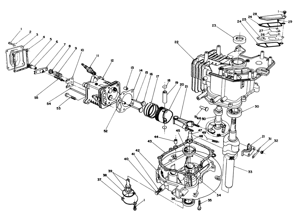 Engine Assembly Diagram and Parts List for 20629C 6000001 - 6999999 Toro Lawn Mower
