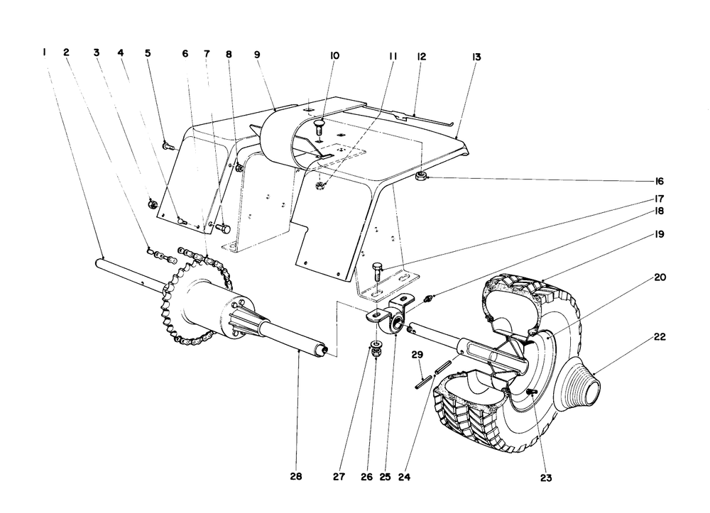 Rear Axle Assembly Diagram and Parts List for 57104 0000001 - 0999999 Toro Lawn Tractor